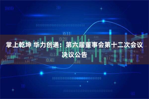 掌上乾坤 华力创通：第六届董事会第十二次会议决议公告